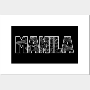 Manila Street Map Posters and Art